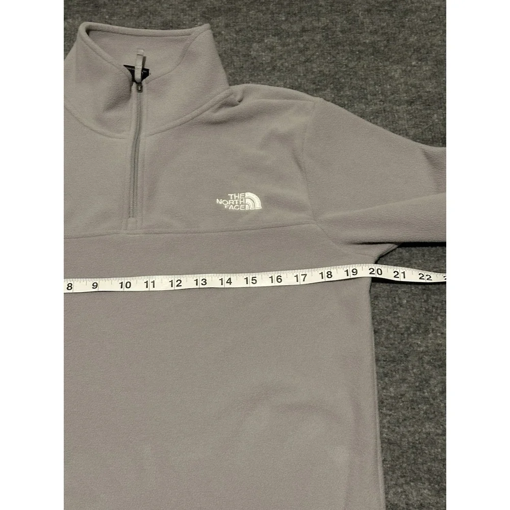 The North Face Men's Small Grey Mock Neck 1/4 Zip Fleece Pullover Sweater EUC